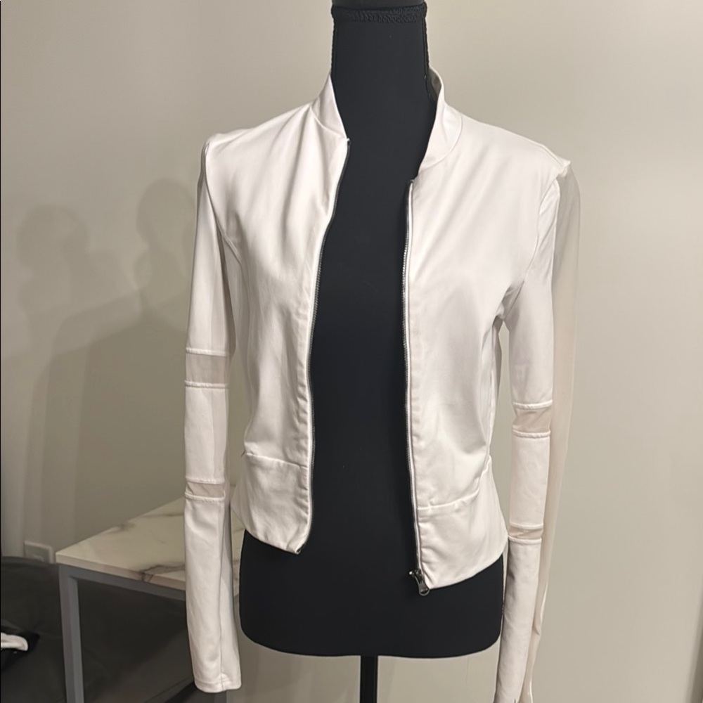 ALO Yoga White Bomber Jacket
